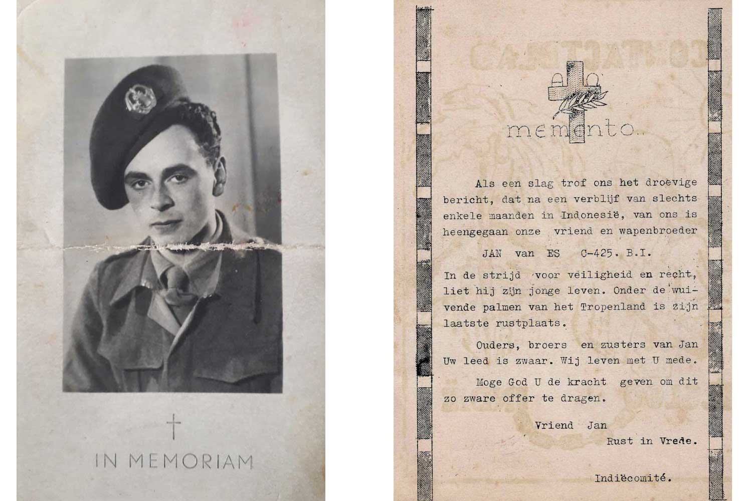 Historiehuis Elsloo Indie Jan van Es in memoriam juni 1949 2